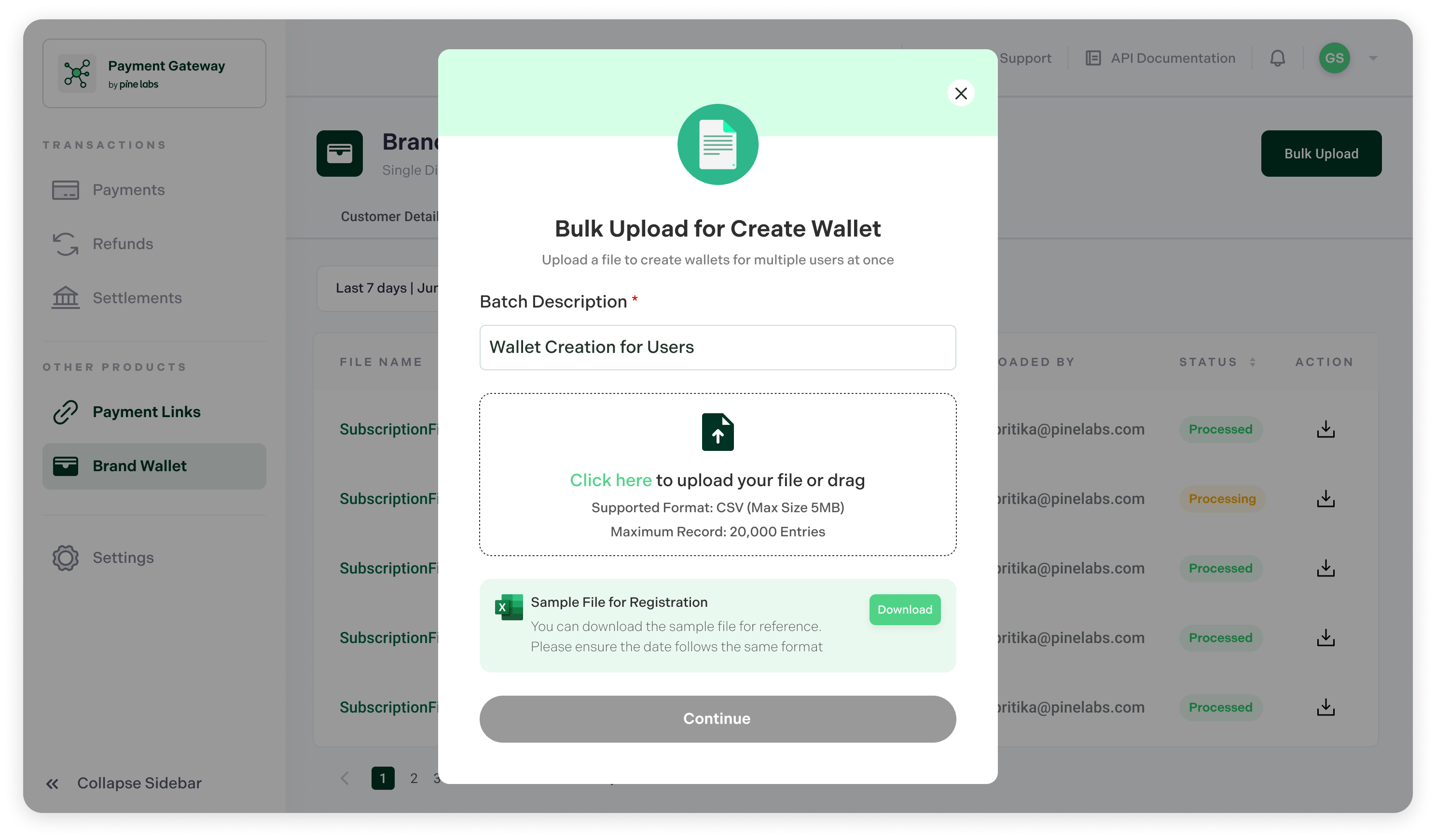 Create Wallet