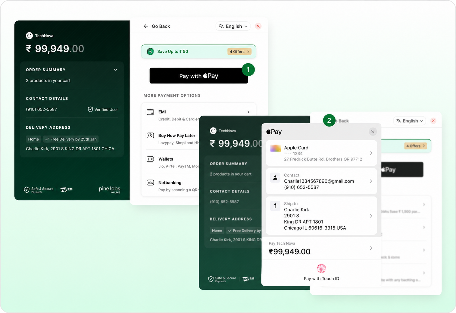Apple Pay web checkout interface